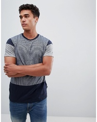 T-shirt girocollo stampata blu scuro e bianca di Burton Menswear