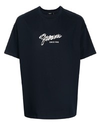 T-shirt girocollo stampata blu scuro e bianca di FIVE CM