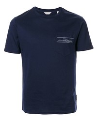 T-shirt girocollo stampata blu scuro e bianca di Gieves & Hawkes