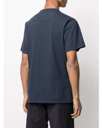 T-shirt girocollo stampata blu scuro e bianca di Barbour