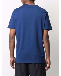 T-shirt girocollo stampata blu scuro e bianca di Salvatore Ferragamo