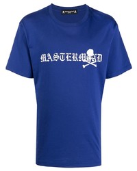 T-shirt girocollo stampata blu scuro e bianca di Mastermind Japan