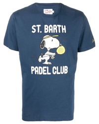 T-shirt girocollo stampata blu scuro e bianca di MC2 Saint Barth
