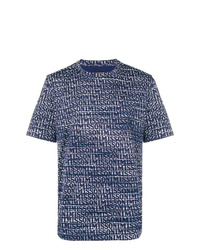 T-shirt girocollo stampata blu scuro e bianca di Missoni