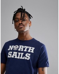 T-shirt girocollo stampata blu scuro e bianca di North Sails