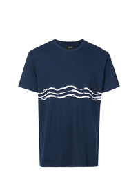T-shirt girocollo stampata blu scuro e bianca di Onia