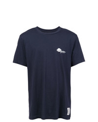 T-shirt girocollo stampata blu scuro e bianca di Oyster Holdings