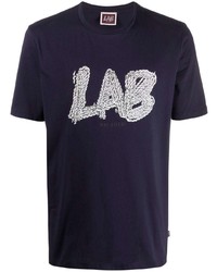 T-shirt girocollo stampata blu scuro e bianca di Pal Zileri