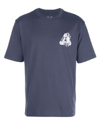 T-shirt girocollo stampata blu scuro e bianca di Palace
