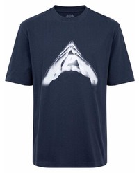 T-shirt girocollo stampata blu scuro e bianca di Palace