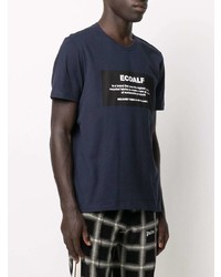 T-shirt girocollo stampata blu scuro e bianca di ECOALF