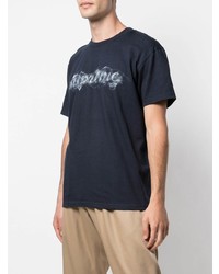 T-shirt girocollo stampata blu scuro e bianca di Supreme