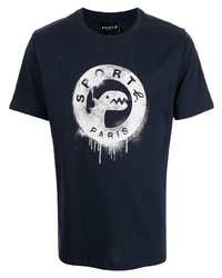 T-shirt girocollo stampata blu scuro e bianca di SPORT b. by agnès b.