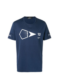 T-shirt girocollo stampata blu scuro e bianca di Stone Island