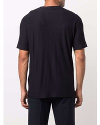 T-shirt girocollo stampata blu scuro e bianca di Giorgio Armani