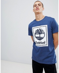T-shirt girocollo stampata blu scuro e bianca di Timberland