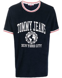 T-shirt girocollo stampata blu scuro e bianca di Tommy Jeans