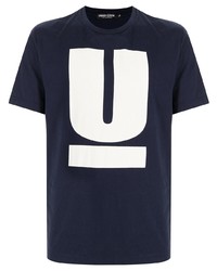 T-shirt girocollo stampata blu scuro e bianca di UNDERCOVE