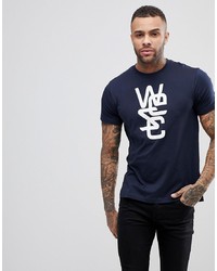 T-shirt girocollo stampata blu scuro e bianca di Wesc