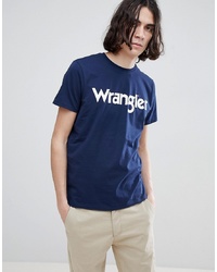 T-shirt girocollo stampata blu scuro e bianca di Wrangler