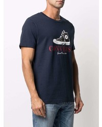 T-shirt girocollo stampata blu scuro di Converse