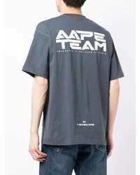 T-shirt girocollo stampata blu scuro di AAPE BY A BATHING APE