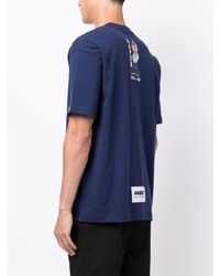 T-shirt girocollo stampata blu scuro di AAPE BY A BATHING APE