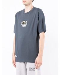 T-shirt girocollo stampata blu scuro di AAPE BY A BATHING APE