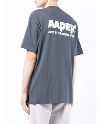 T-shirt girocollo stampata blu scuro di AAPE BY A BATHING APE