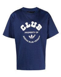T-shirt girocollo stampata blu scuro di adidas