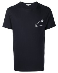 T-shirt girocollo stampata blu scuro di Alexander McQueen