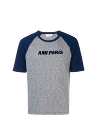 T-shirt girocollo stampata blu scuro di AMI Alexandre Mattiussi