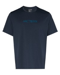 T-shirt girocollo stampata blu scuro di Arc'teryx