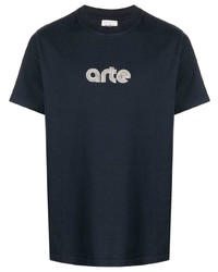 T-shirt girocollo stampata blu scuro di ARTE
