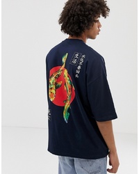 T-shirt girocollo stampata blu scuro di ASOS DESIGN