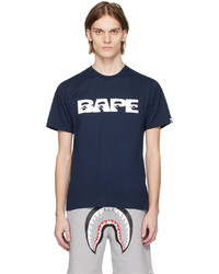 T-shirt girocollo stampata blu scuro di BAPE