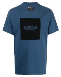 T-shirt girocollo stampata blu scuro di Barbour