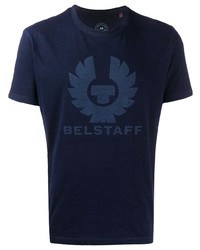 T-shirt girocollo stampata blu scuro di Belstaff