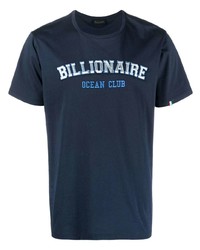 T-shirt girocollo stampata blu scuro di Billionaire