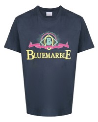 T-shirt girocollo stampata blu scuro di BLUEMARBLE