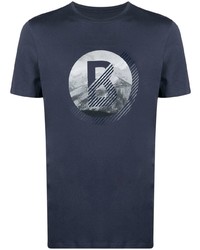 T-shirt girocollo stampata blu scuro di Bogner