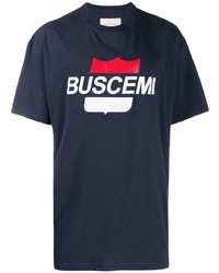 T-shirt girocollo stampata blu scuro di Buscemi