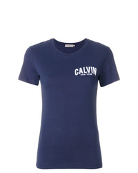 T-shirt girocollo stampata blu scuro di Calvin Klein Jeans