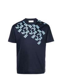 T-shirt girocollo stampata blu scuro di Cerruti 1881