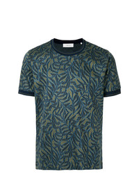 T-shirt girocollo stampata blu scuro di Cerruti 1881