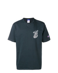 T-shirt girocollo stampata blu scuro di Champion
