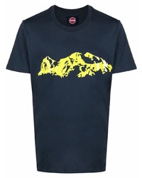 T-shirt girocollo stampata blu scuro di Colmar