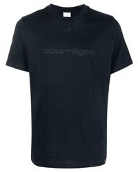 T-shirt girocollo stampata blu scuro di Courrèges