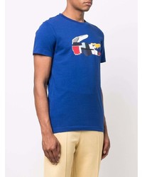 T-shirt girocollo stampata blu scuro di Lacoste