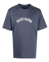 T-shirt girocollo stampata blu scuro di Daily Paper